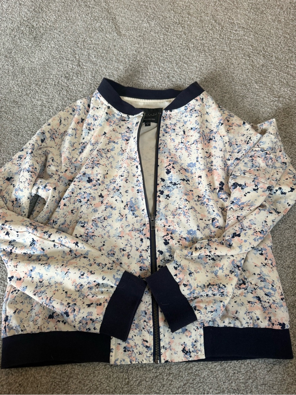 Women's Sanctuary Speckle Bomber Jacket - Navy Trim